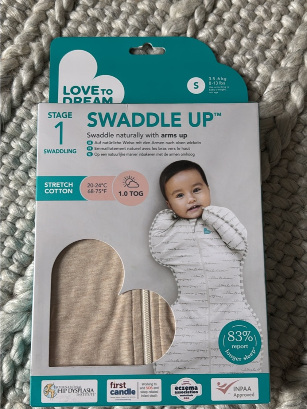 Love to Dream Swaddle Up Baby Sleep Sack in Beige & White
